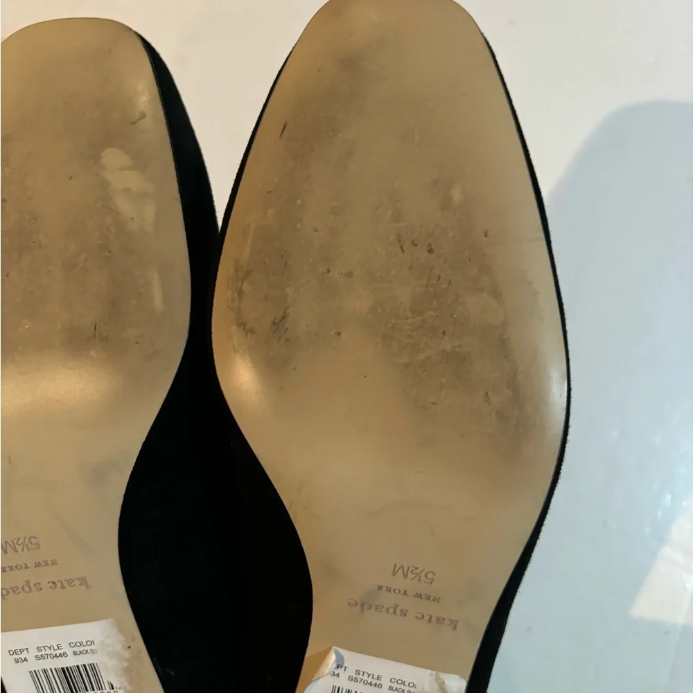 KATE SPADE Black Suede HEELS 5 1/2 M